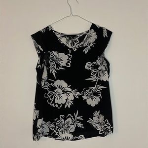 Black and white floral tank top